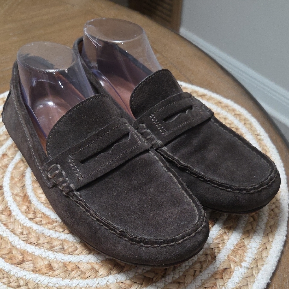 Coach Mott Driver Suede Loafer, Dark Brown Size 8D/41